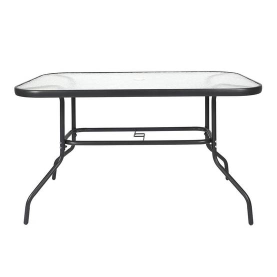 ALTOBUY - Salon de Jardin Noir Table Métal et Verre trempé et 4 Fauteuils en Toile - GARDEL - Image 10