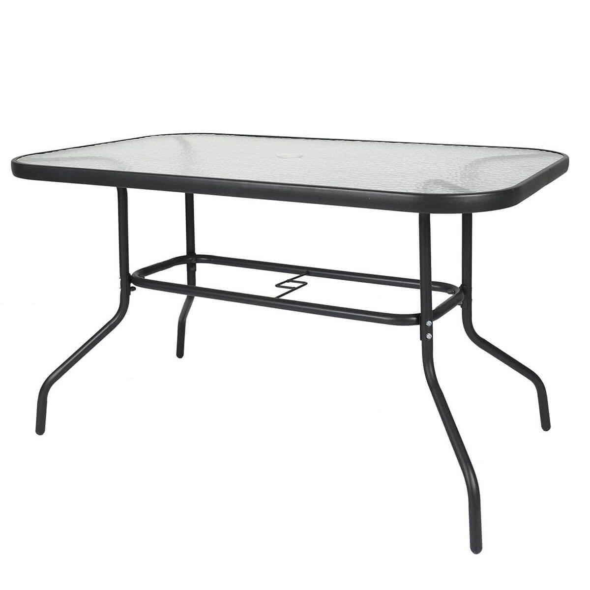 ALTOBUY - Salon de Jardin Noir Table Métal et Verre trempé et 4 Fauteuils en Toile - GARDEL - Image 9