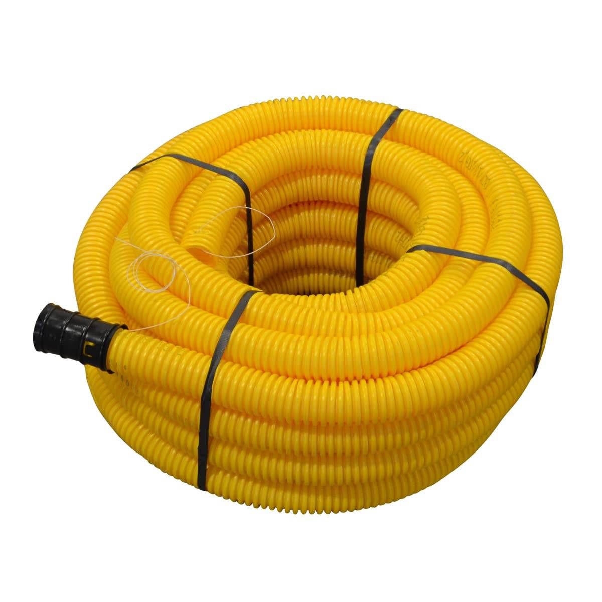 Jardibric - Gaine annelées Jardibric PE Polyéthylène Jaune Pour Gaz Ø 50 mm x 25 mètres