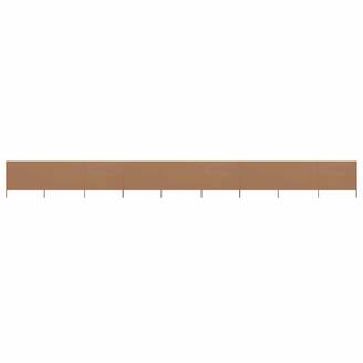 Paravent tissu et bois taupe 1200 x 120 cm - PANGIVO