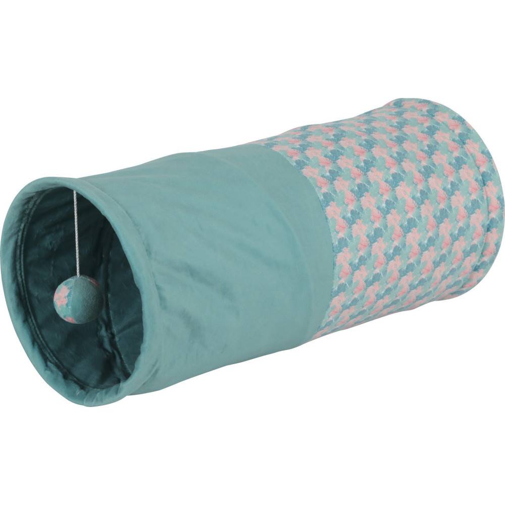 animallparadise - Tunnel bruissant tissu feuille vert , ø 23 x 50 cm, pour chat - Image 6