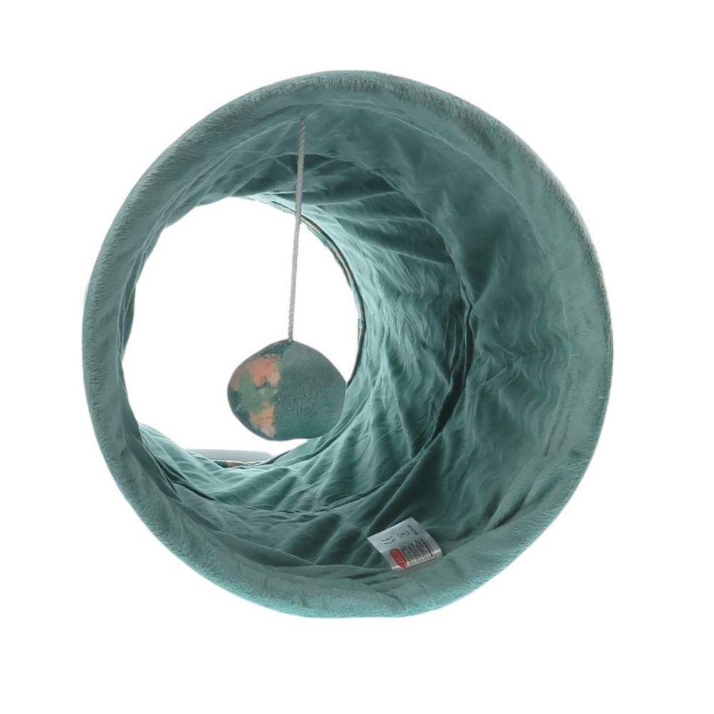 animallparadise - Tunnel bruissant tissu feuille vert , ø 23 x 50 cm, pour chat - Image 5