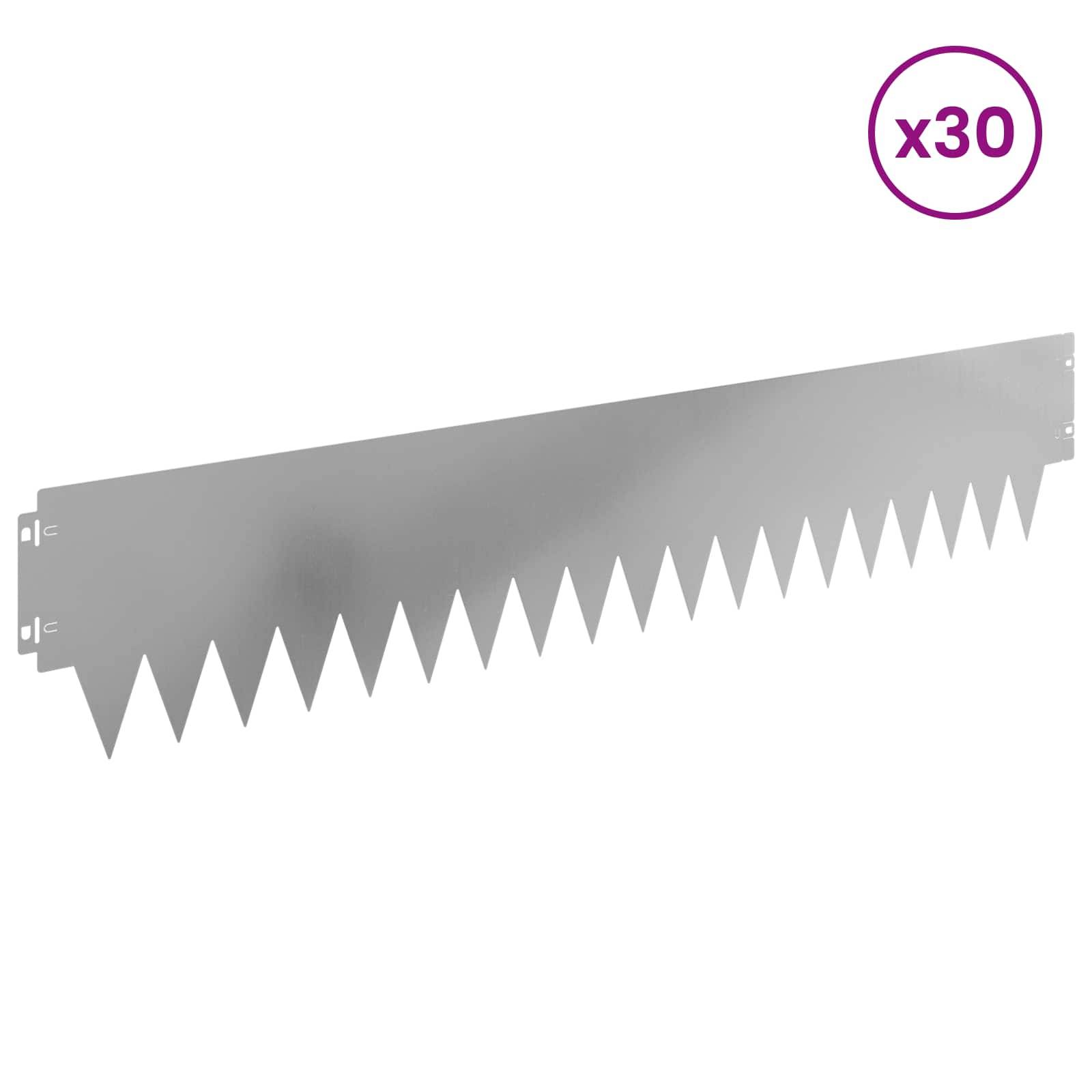Bordure de pelouse acier argenté 103 x 20 cm, Poids:21.14kg - PANGIVO - Image 3