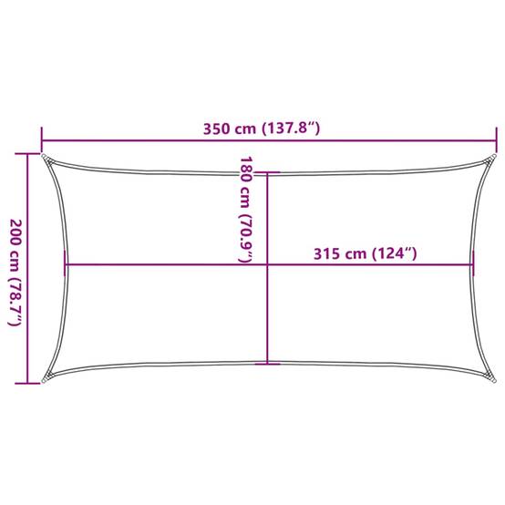 Voile d'ombrage PEHD Crème 3,5 x 2 m - PANGIVO - Image 10