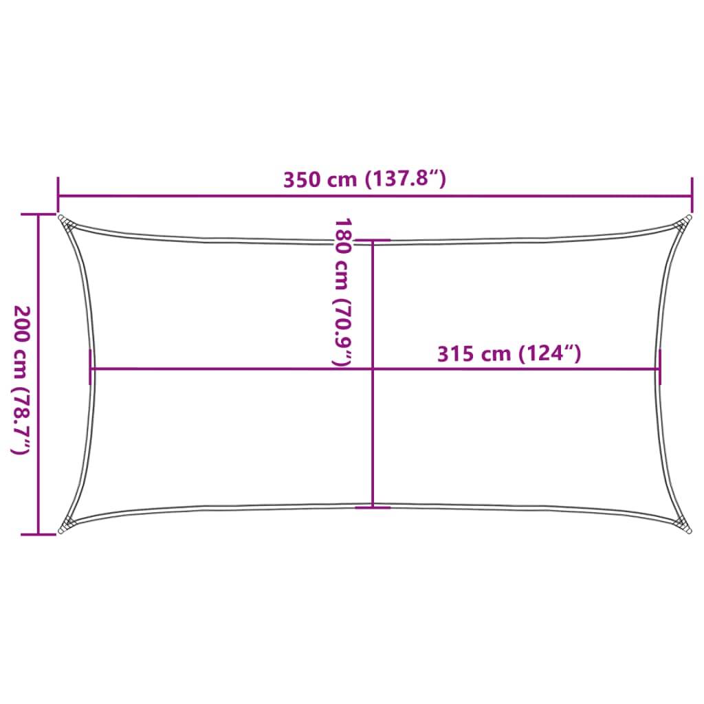 Voile d'ombrage PEHD Crème 3,5 x 2 m - PANGIVO - Image 10