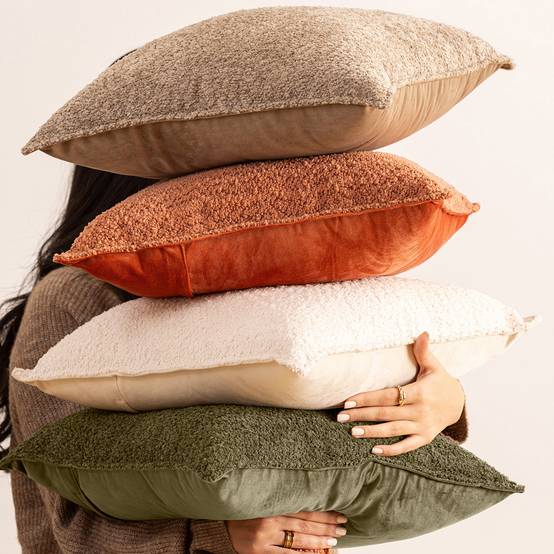 Atmosphera - Coussin bouclette Soana terracotta 30x50cm - Atmosphera Créateur d'intérieur - Image 6
