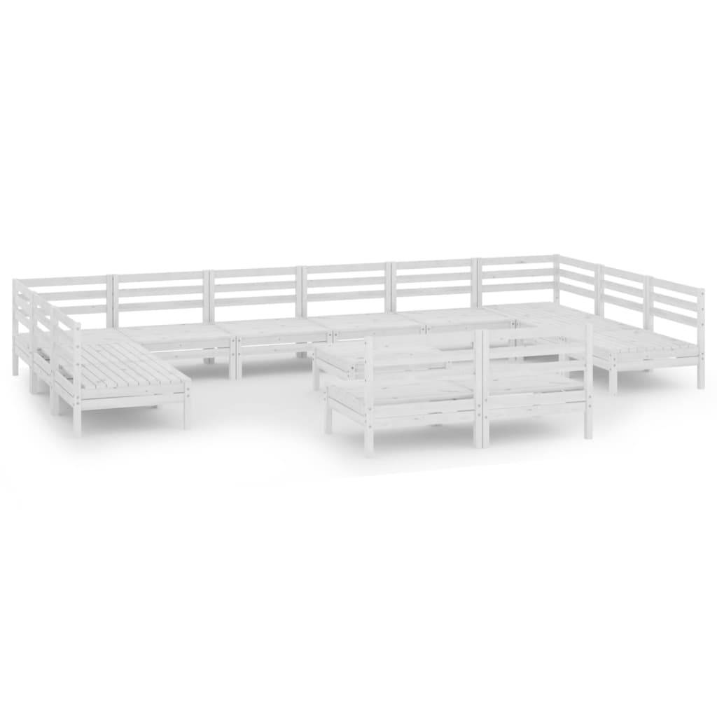Vidaxl - Salon de jardin 13 pcs Blanc Bois de pin massif vidaXL 3083460 - Image 2