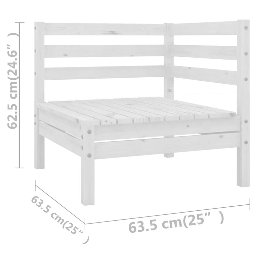 Vidaxl - Salon de jardin 13 pcs Blanc Bois de pin massif vidaXL 3083460 - Image 7