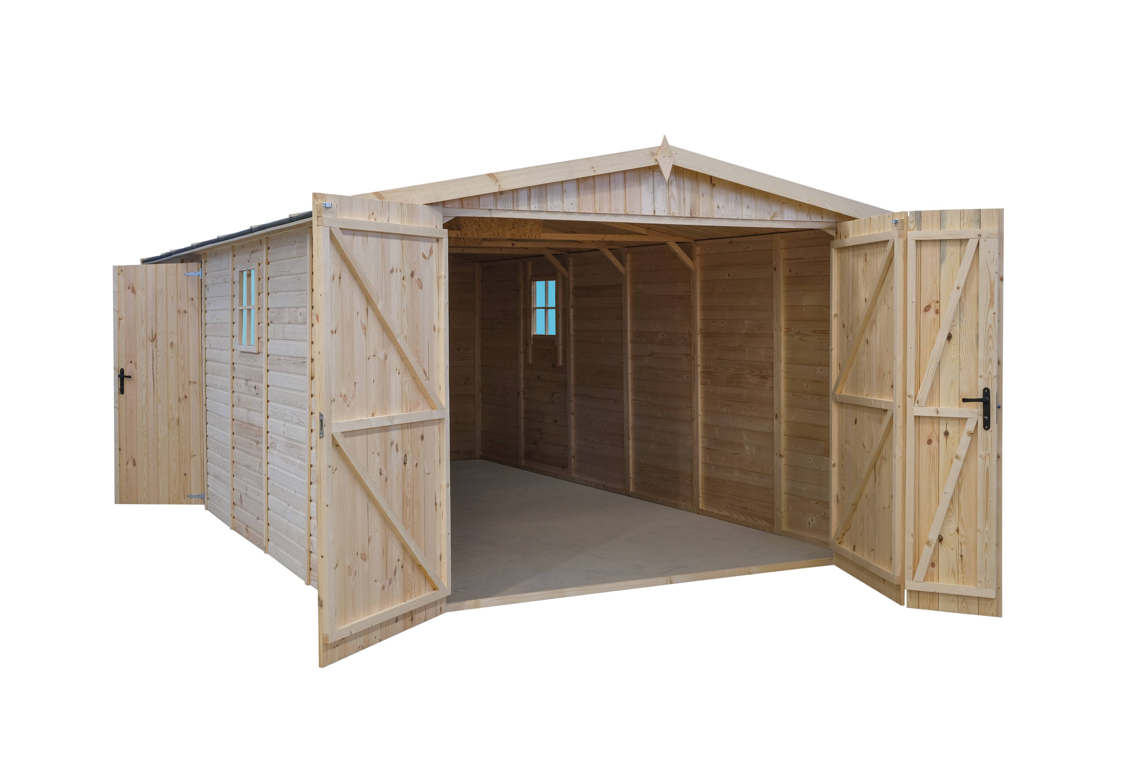 Gartflex - Garage en bois,surface utile 17.02 m², 588x303cm, ep 19mm, INT035 / GARTFLEX - Image 2