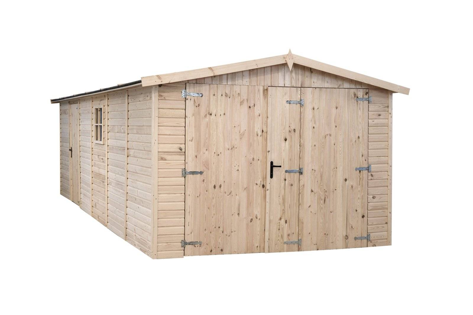Gartflex - Garage en bois,surface utile 17.02 m², 588x303cm, ep 19mm,  INT035 / GARTFLEX