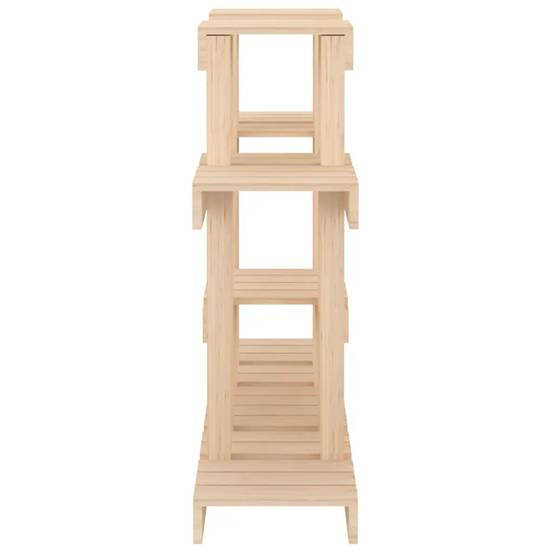 Support à plantes en bois massif avec étagères 104,5 x 25 x 77,5 cm décoratif style rustique en pin naturel - Image 3