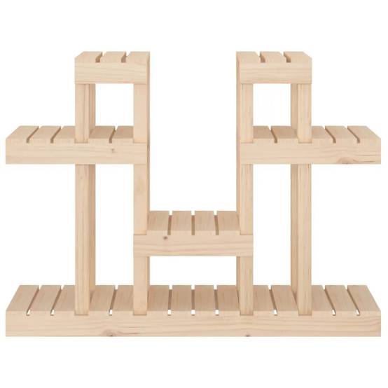 Support à plantes en bois massif avec étagères 104,5 x 25 x 77,5 cm décoratif style rustique en pin naturel - Image 2
