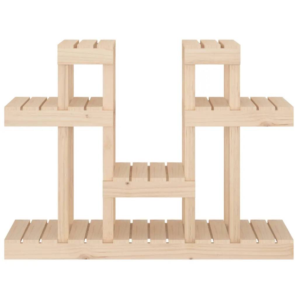 Support à plantes en bois massif avec étagères 104,5 x 25 x 77,5 cm décoratif style rustique en pin naturel - Image 2