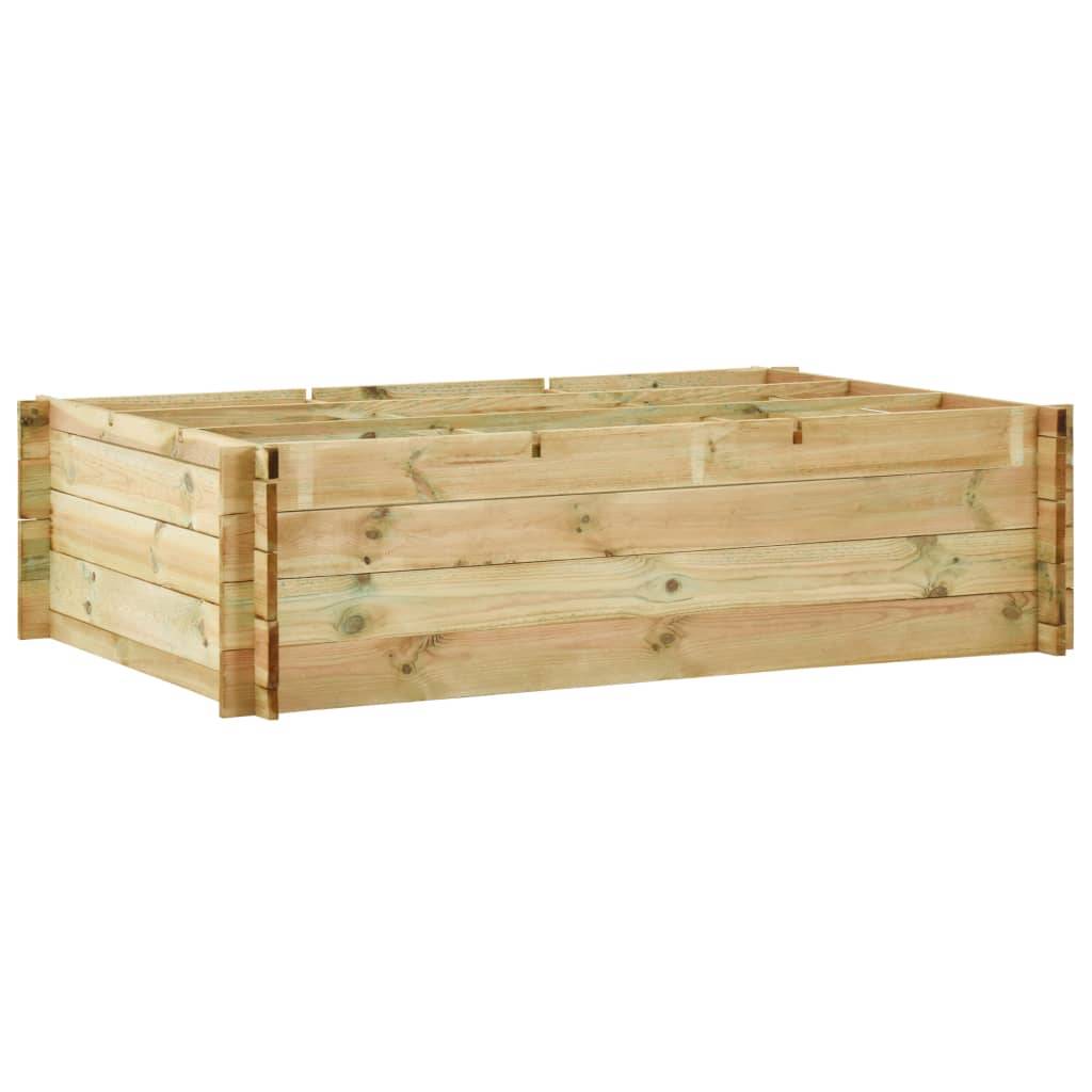 Jardinière lit surélevé plantes fleurs jardin 150 x 100 x 40 cm bois imprégné - Image 1