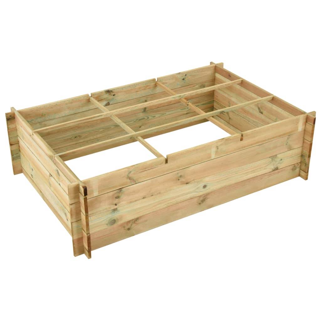 Jardinière lit surélevé plantes fleurs jardin 150 x 100 x 40 cm bois imprégné - Image 4