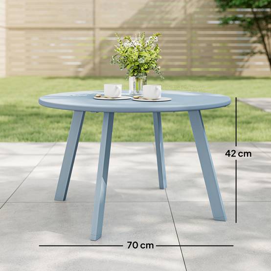 PANGIVO - Table basse de jardin métal bleu 70 x 70 x 42 cm - PANGIVO - Image 5
