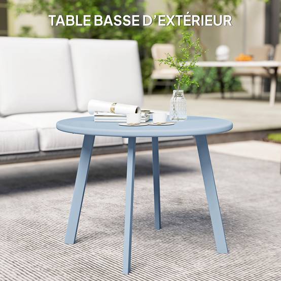 PANGIVO - Table basse de jardin métal bleu 70 x 70 x 42 cm - PANGIVO - Image 10