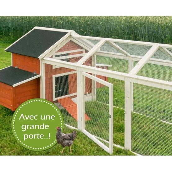 Poulailler en bois pour jardin extérieure Cage Canard avec Nichoir Modèle: 158 Betty rouge 301x171x113cm(LxlxH)AVEC extension - Image 3