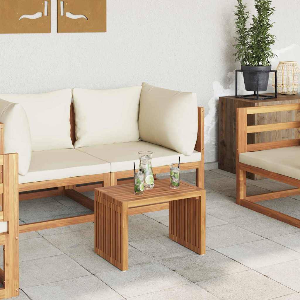 Petite Table d'Appoint Rectangulaire de Jardin 50x32.5cm en Teck, Mobilier d'Extérieur en Bois Massif – ComfortXL Outdoor Living - Image 4