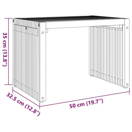 Petite Table d'Appoint Rectangulaire de Jardin 50x32.5cm en Teck, Mobilier d'Extérieur en Bois Massif – ComfortXL Outdoor Living - Image 8