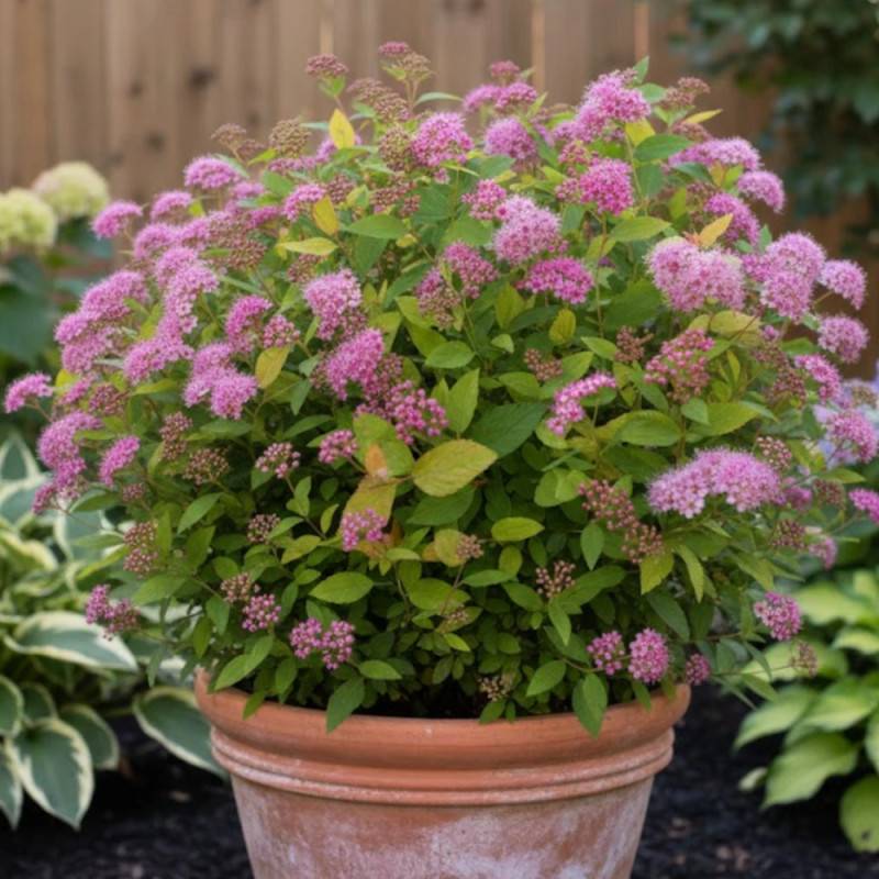 Spirée du Japon Golden Princess, Spiraea à fleurs Rose - feuillage Caduc - Pot de 7,5L - 60/80 cm-  hauteur à maturité De 0,50 m à 1,00 m - Image 4