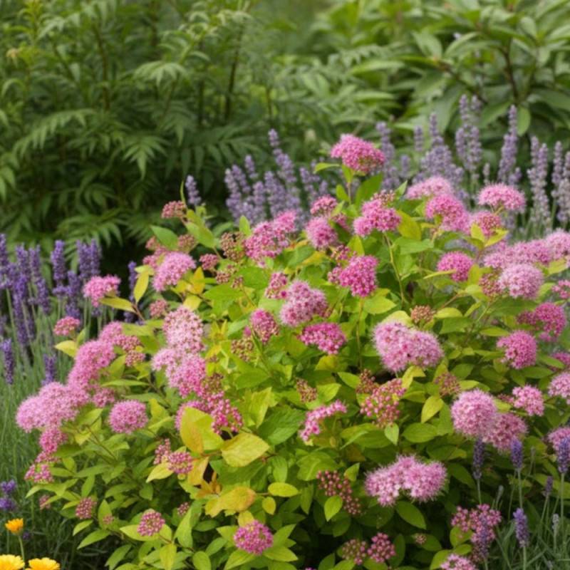 Spirée du Japon Golden Princess, Spiraea à fleurs Rose - feuillage Caduc - Pot de 7,5L - 60/80 cm-  hauteur à maturité De 0,50 m à 1,00 m - Image 5