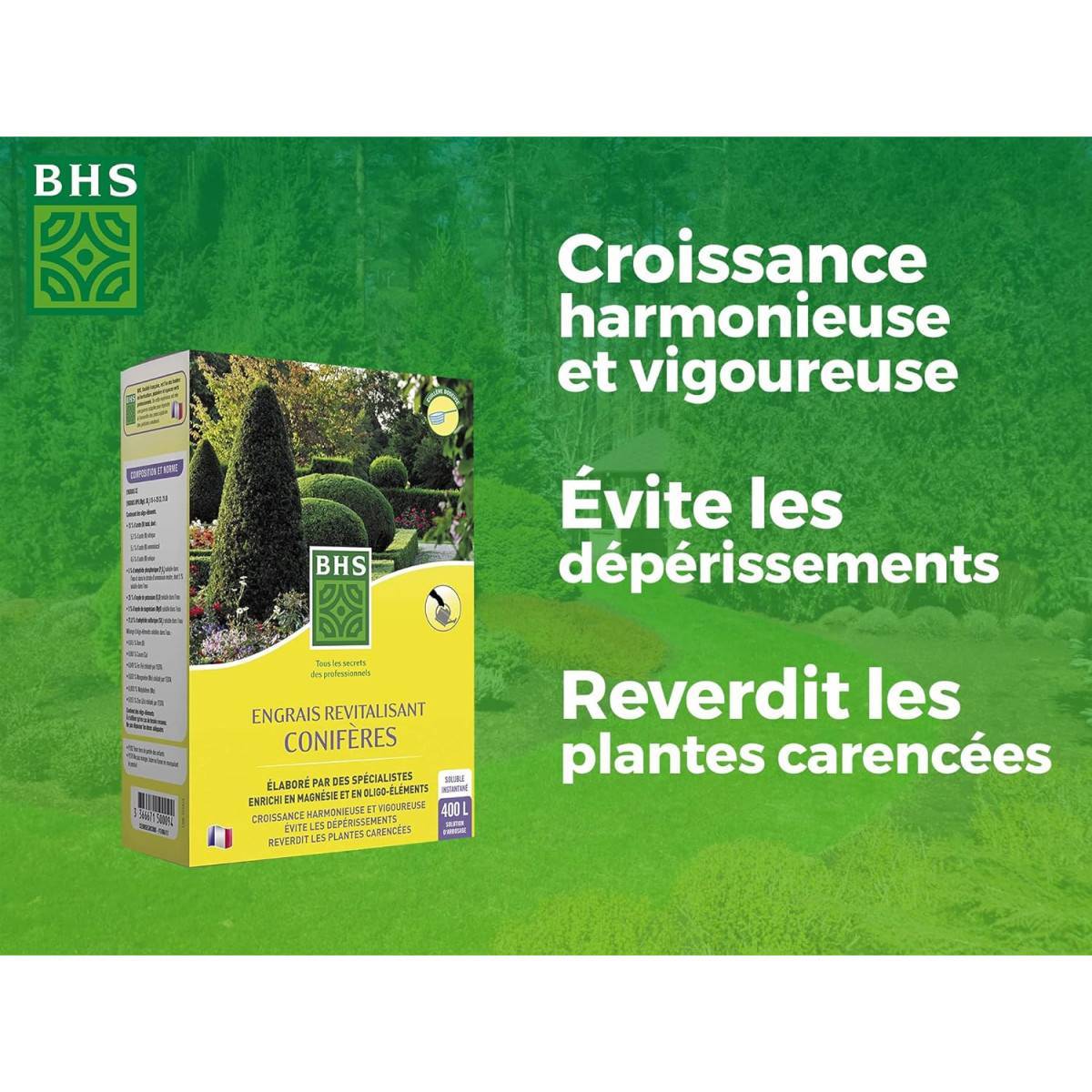 BHS - Engrais Spécialisé pour Conifères BHS ESRC800 - 800 grs - 400 L - Épanouissement et Coloration - Image 2