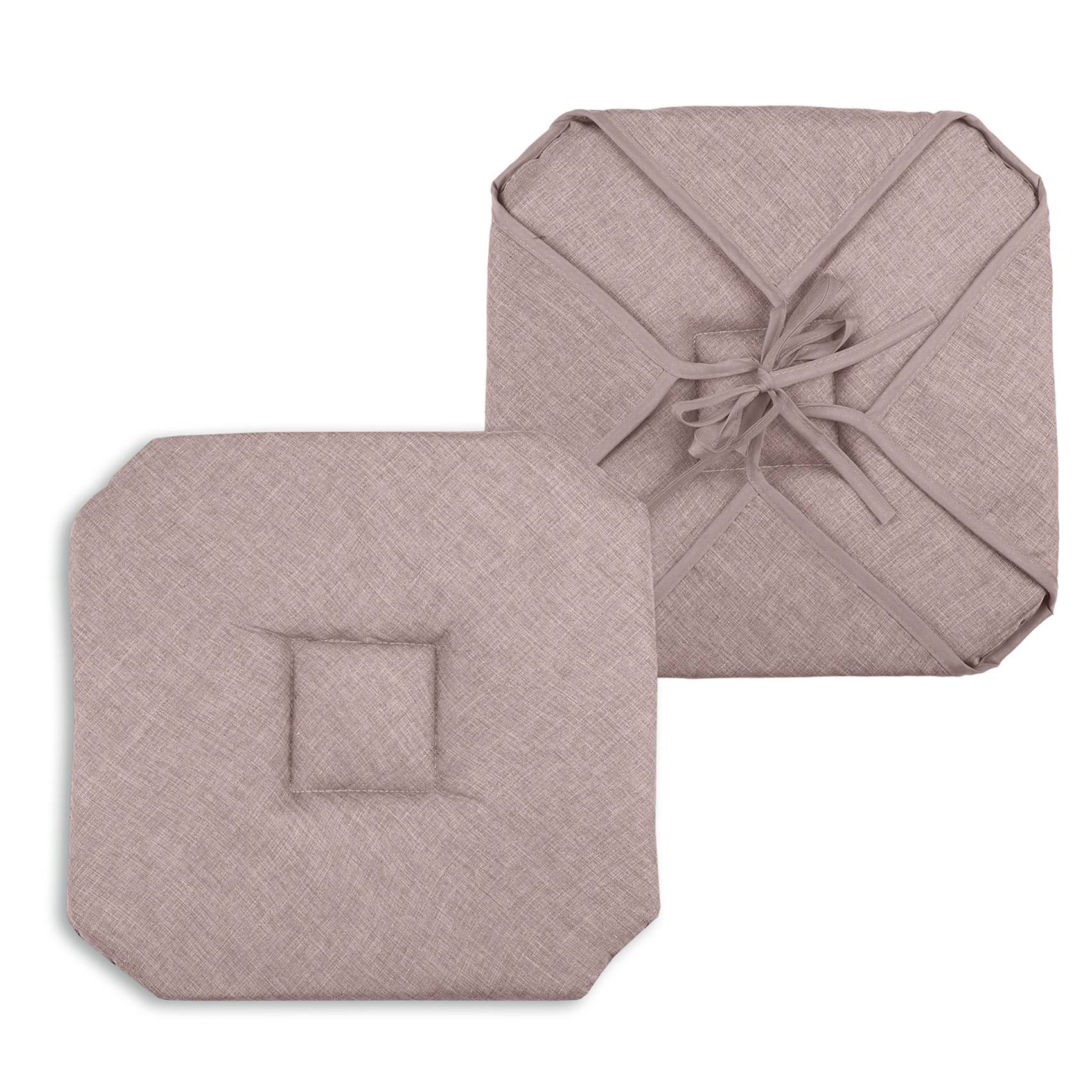 Lovely Casa - Galette de chaise italienne et unie - LOVELY CASA - Polyester - Rose poudré - Image 3