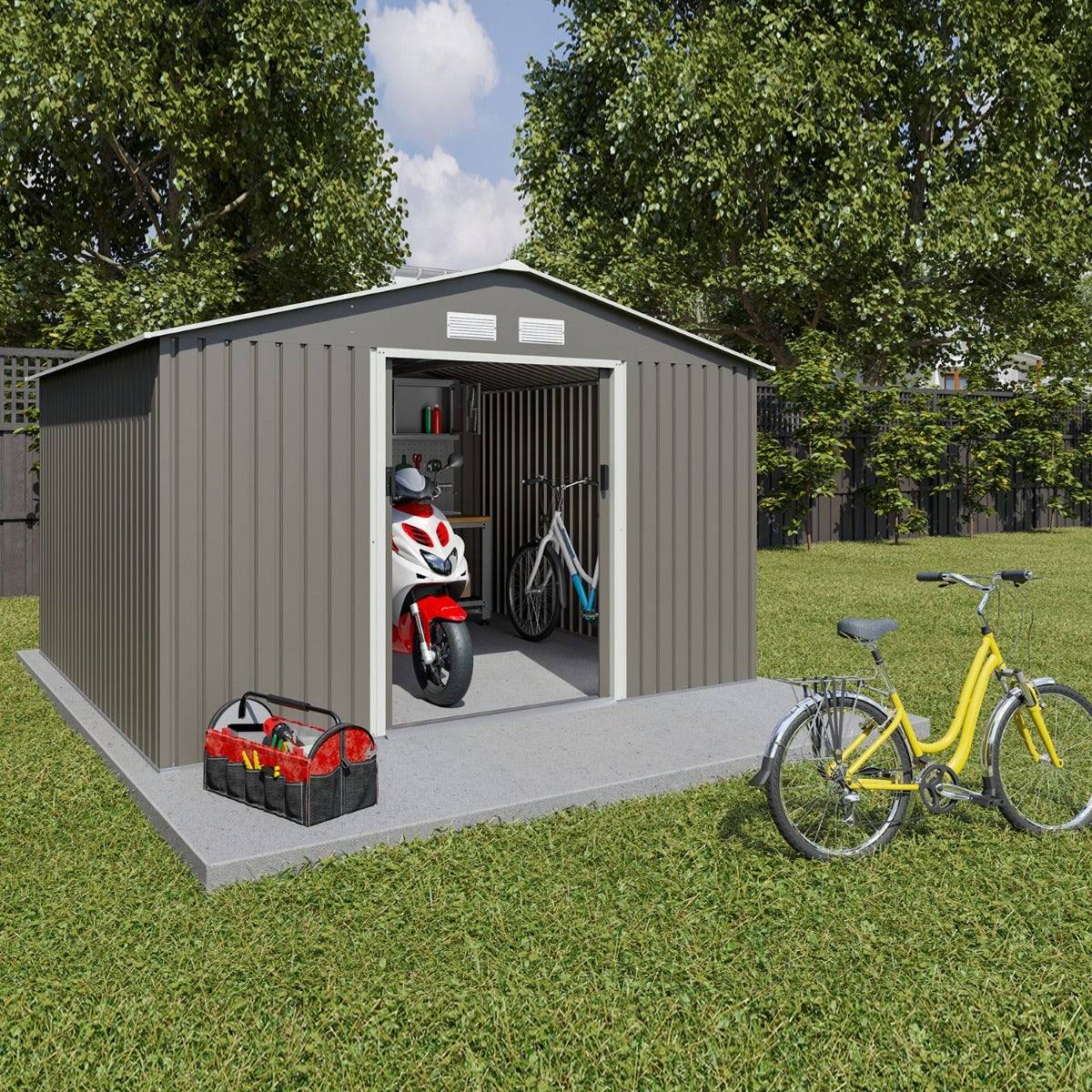 Trigano Jardin - Abri de jardin acier 9,05 m2 Trigano + kit d'ancrage