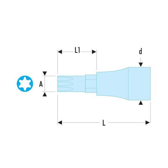 Douille tournevis 1/2' pour vis Torx série SXM FACOM - N° Torx: 55 - Image 2