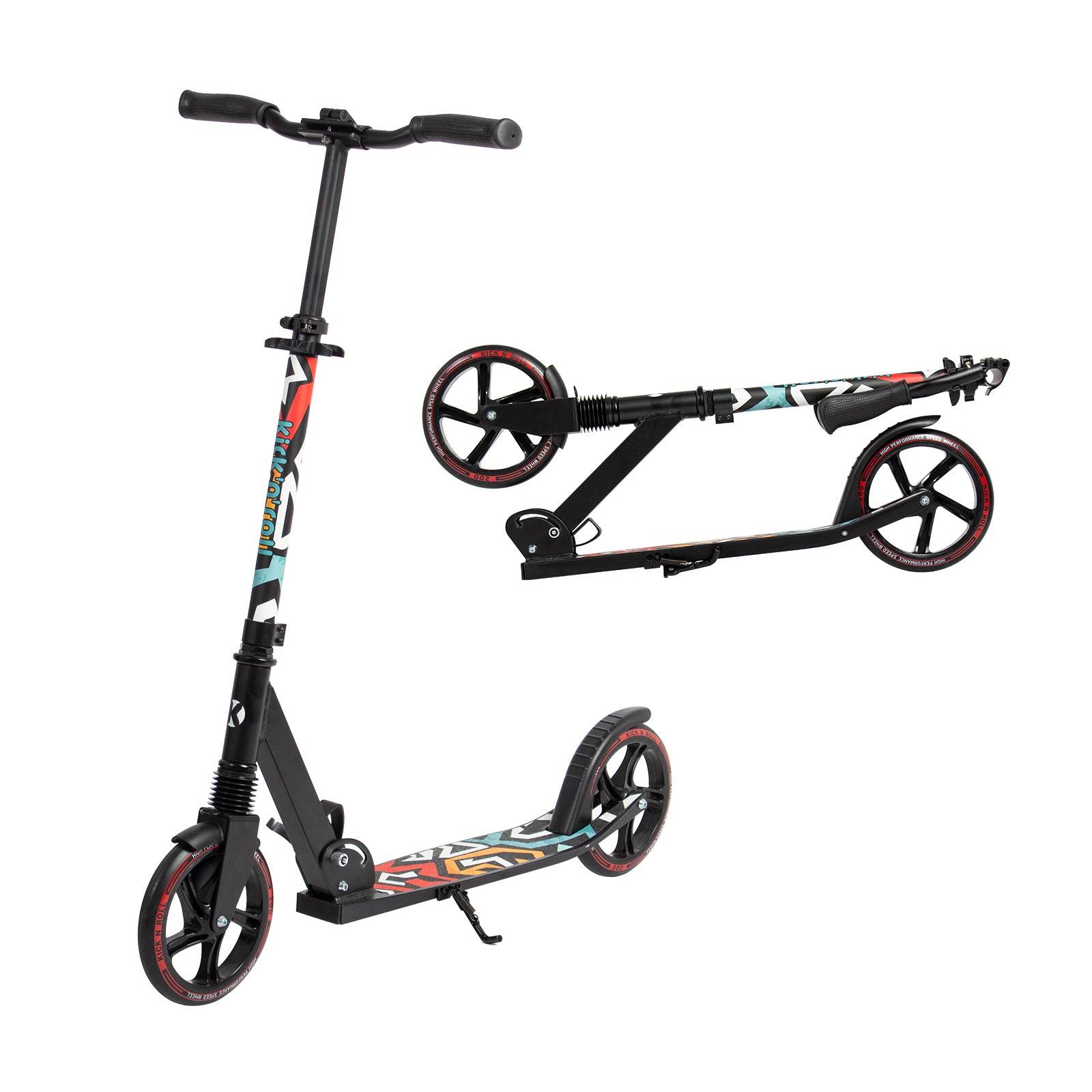 Trottinette Scooter Ajustable Trottinette Pliable Leogreen - Roues 205mm, Portée 100kg (réglable 88-98cm) Trottinette Electrique Enfant