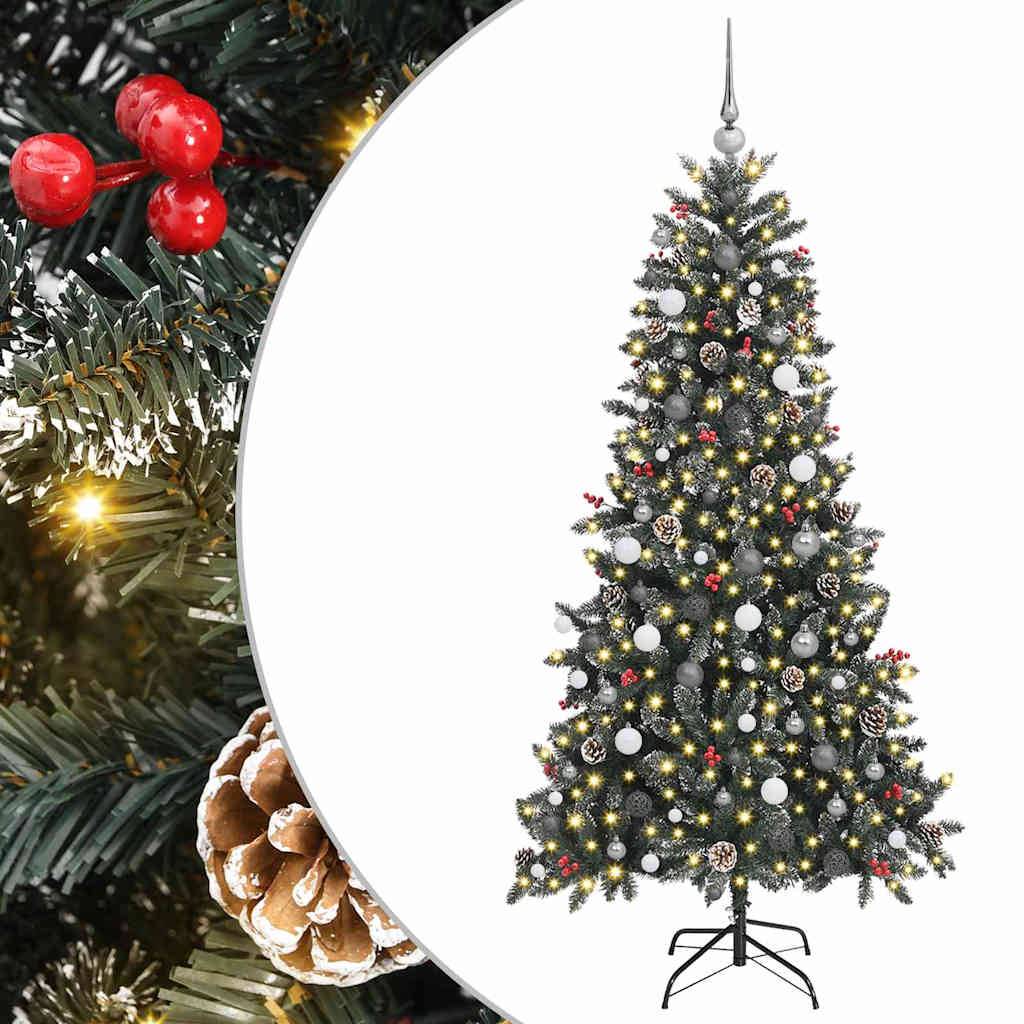 ComfortXL - Sapin de Noël Artificiel Enneigé Vert 210cm, Kit Complet avec 300 LED, 120 Boules & Pommes de Pin – ComfortXL Outdoor Living - Image 2