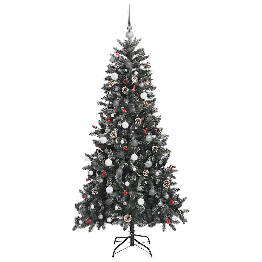 ComfortXL - Sapin de Noël Artificiel Enneigé Vert 210cm, Kit Complet avec 300 LED, 120 Boules & Pommes de Pin – ComfortXL Outdoor Living - Image 5