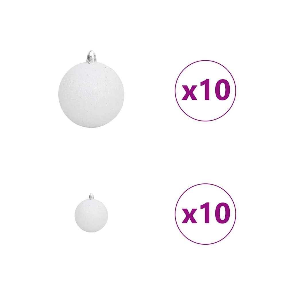 ComfortXL - Sapin de Noël Artificiel Enneigé Vert 210cm, Kit Complet avec 300 LED, 120 Boules & Pommes de Pin – ComfortXL Outdoor Living - Image 9