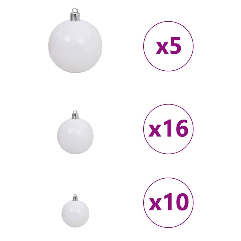 ComfortXL - Sapin de Noël Artificiel Enneigé Vert 210cm, Kit Complet avec 300 LED, 120 Boules & Pommes de Pin – ComfortXL Outdoor Living - Image 8