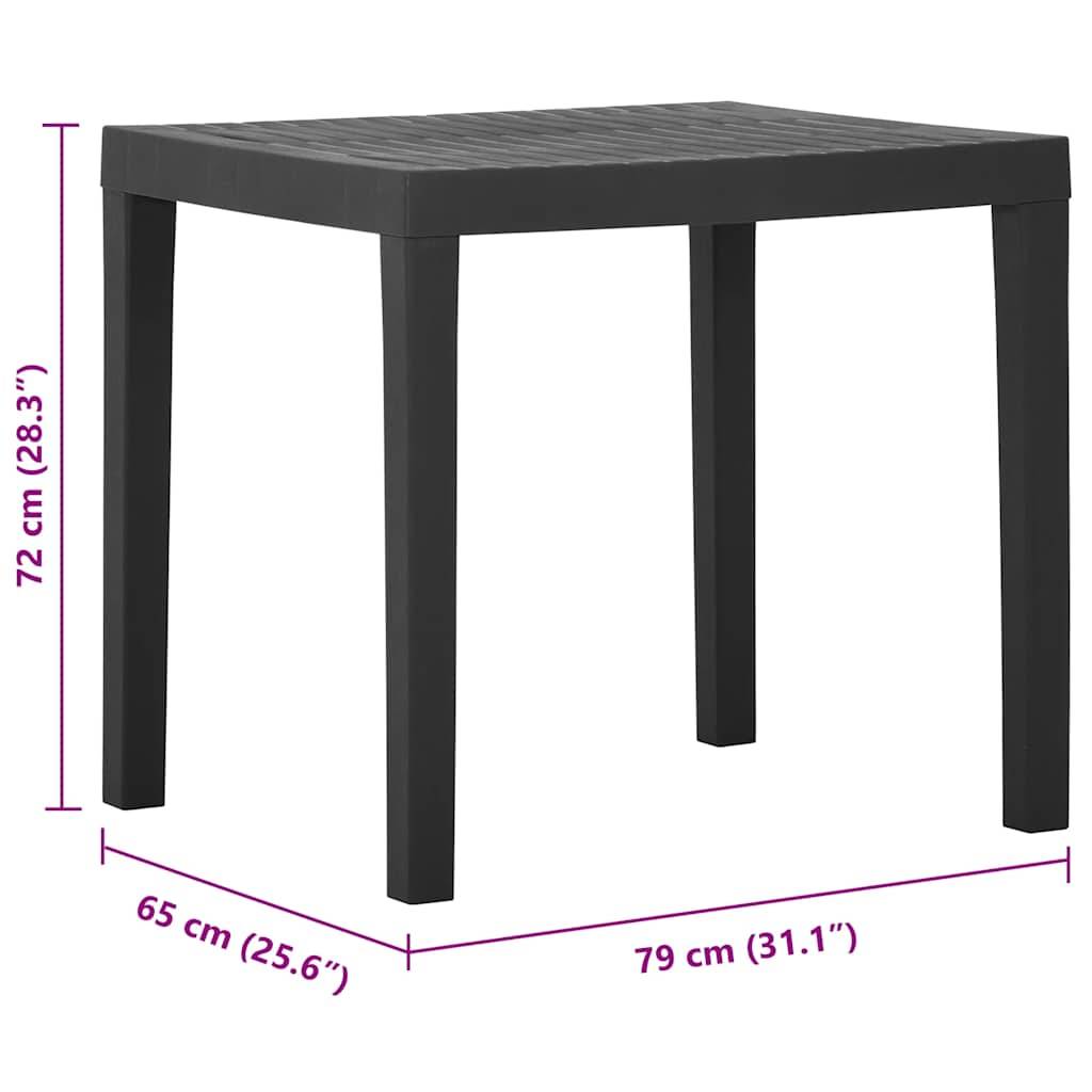 Table de jardin plastique gris 79 x 65 x 72 cm - PANGIVO - Image 5