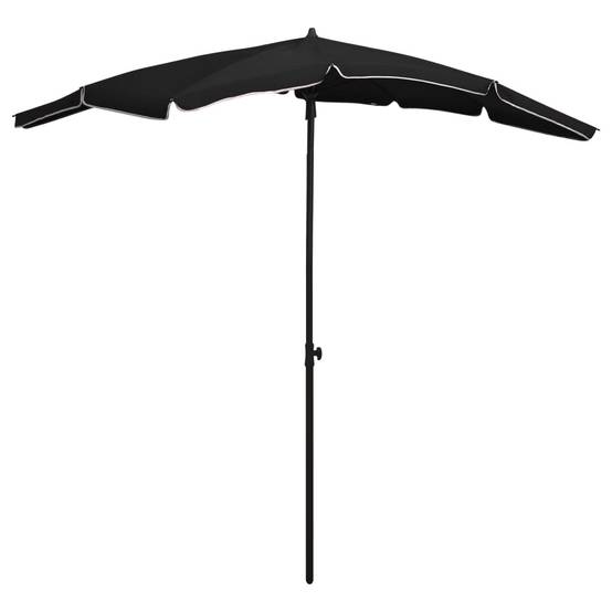 Parasol de jardin - parasol d'extérieur avec mât 200x130 cm noir - MEUBLE PRO - Image 2