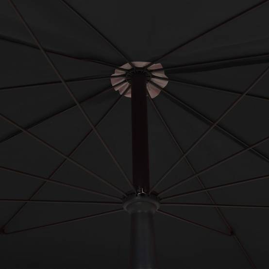 Parasol de jardin - parasol d'extérieur avec mât 200x130 cm noir - MEUBLE PRO - Image 5