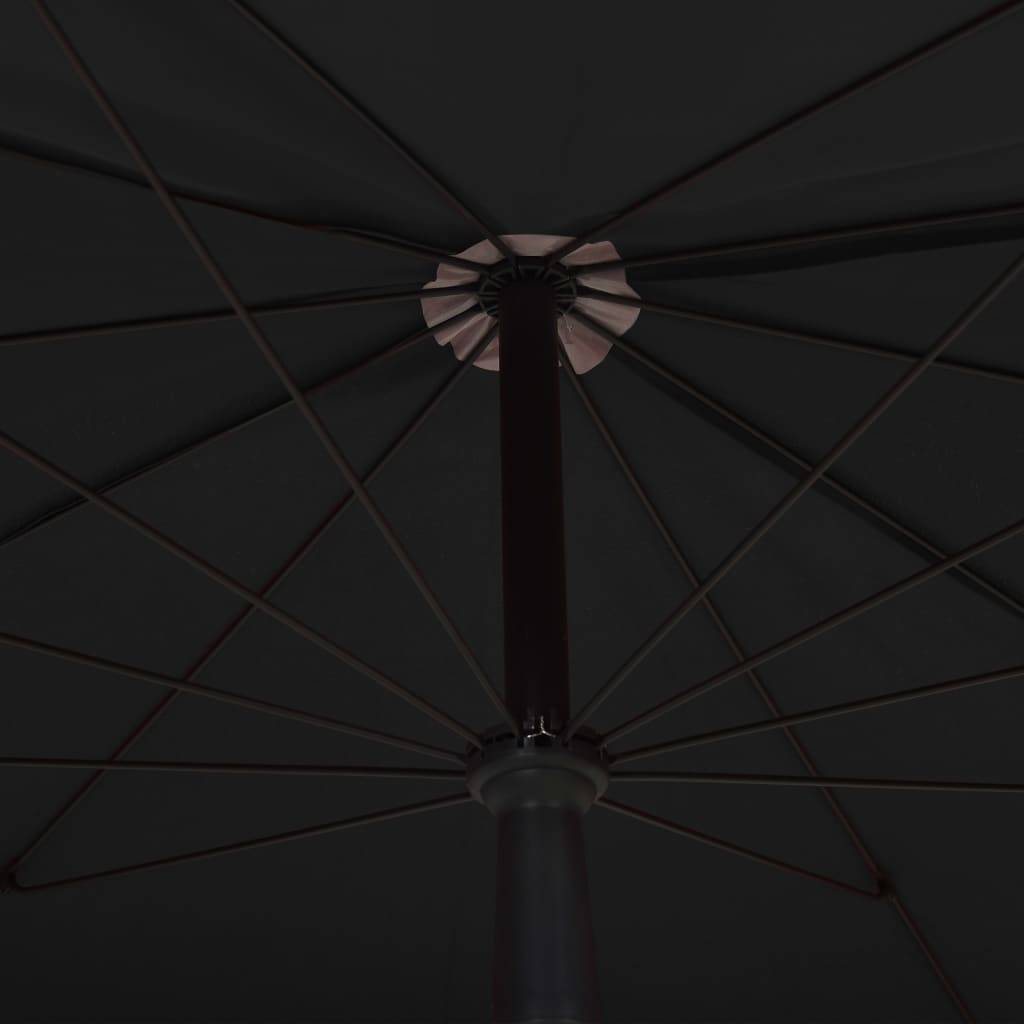 Parasol de jardin - parasol d'extérieur avec mât 200x130 cm noir - MEUBLE PRO - Image 5
