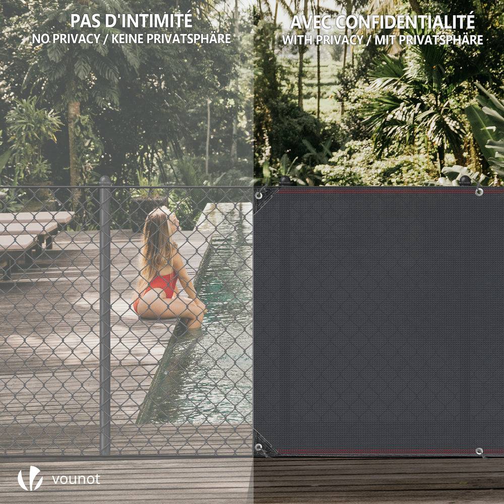 Brise vue occultant en HDPE 230g/m² 1x10m avec attaches de fixation anthracite - Image 6
