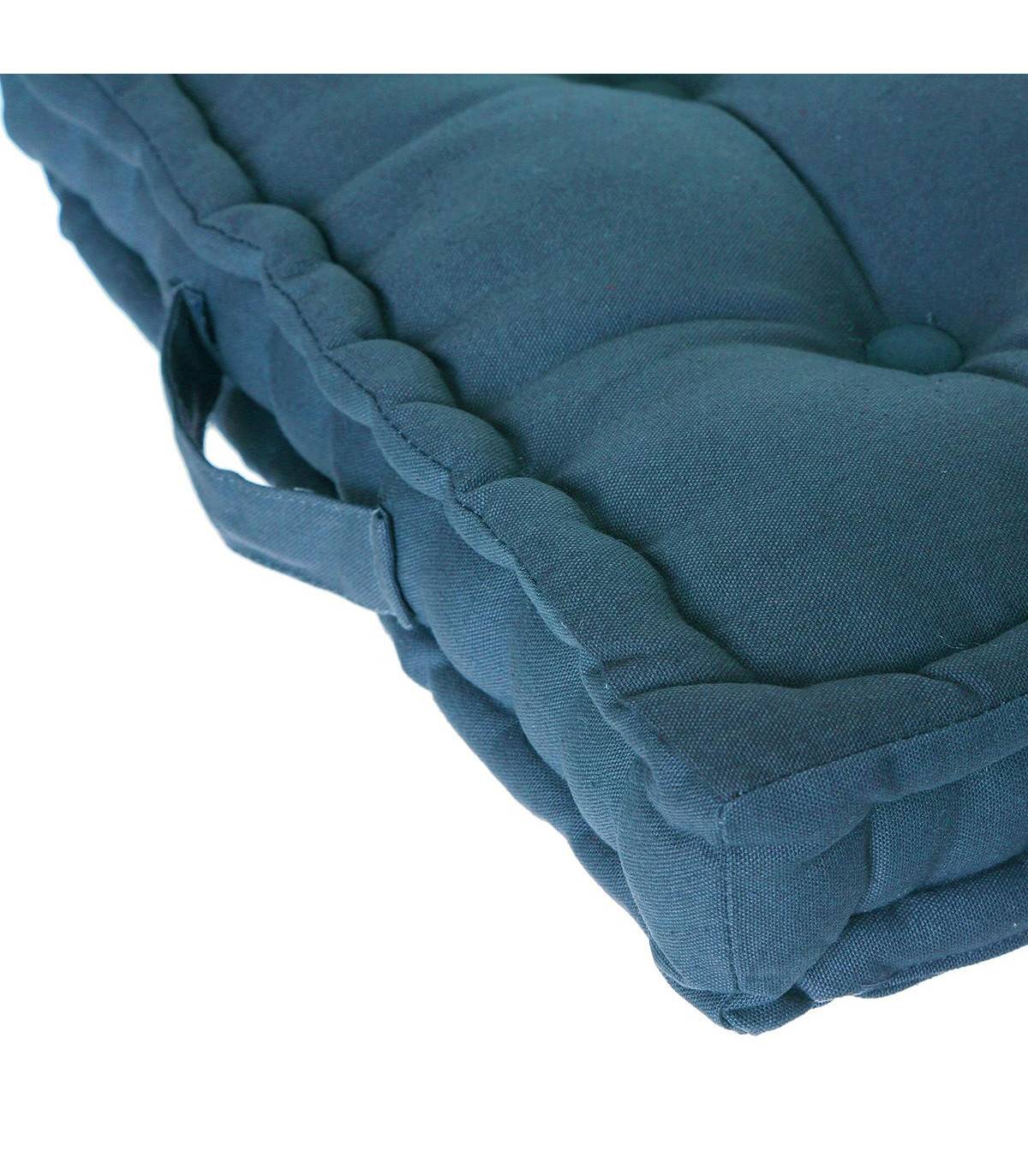 Coussin de Sol en Coton Bleu 40 x 40 cm - Image 3