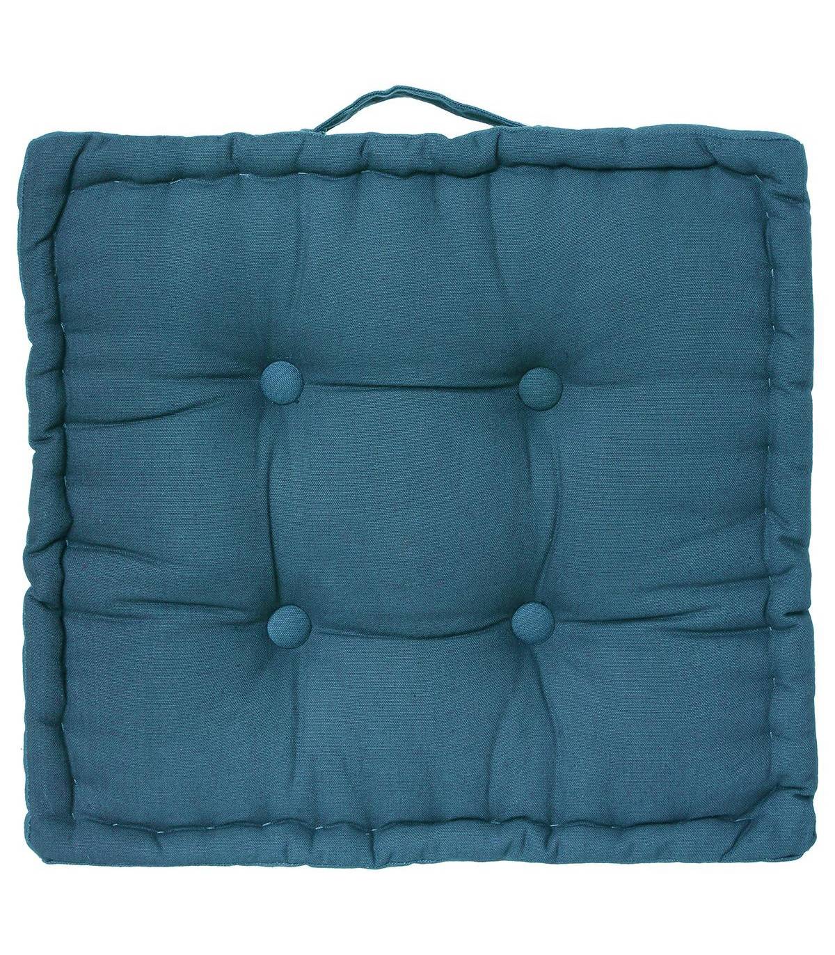 Coussin de Sol en Coton Bleu 40 x 40 cm - Image 1