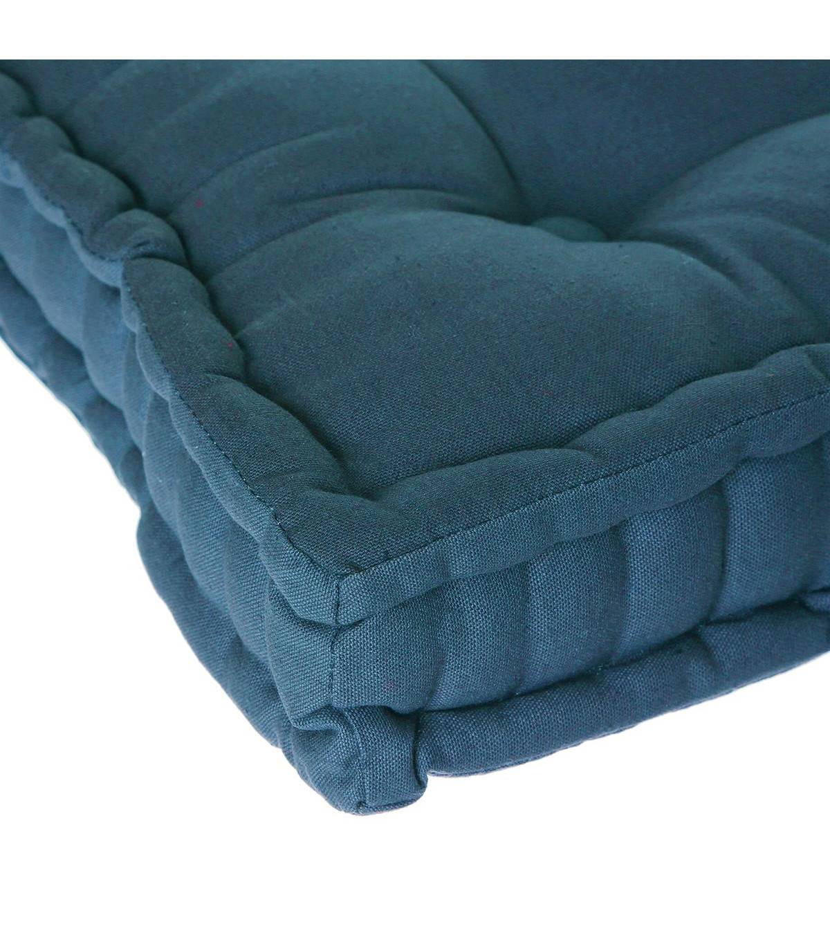 Coussin de Sol en Coton Bleu 40 x 40 cm - Image 2