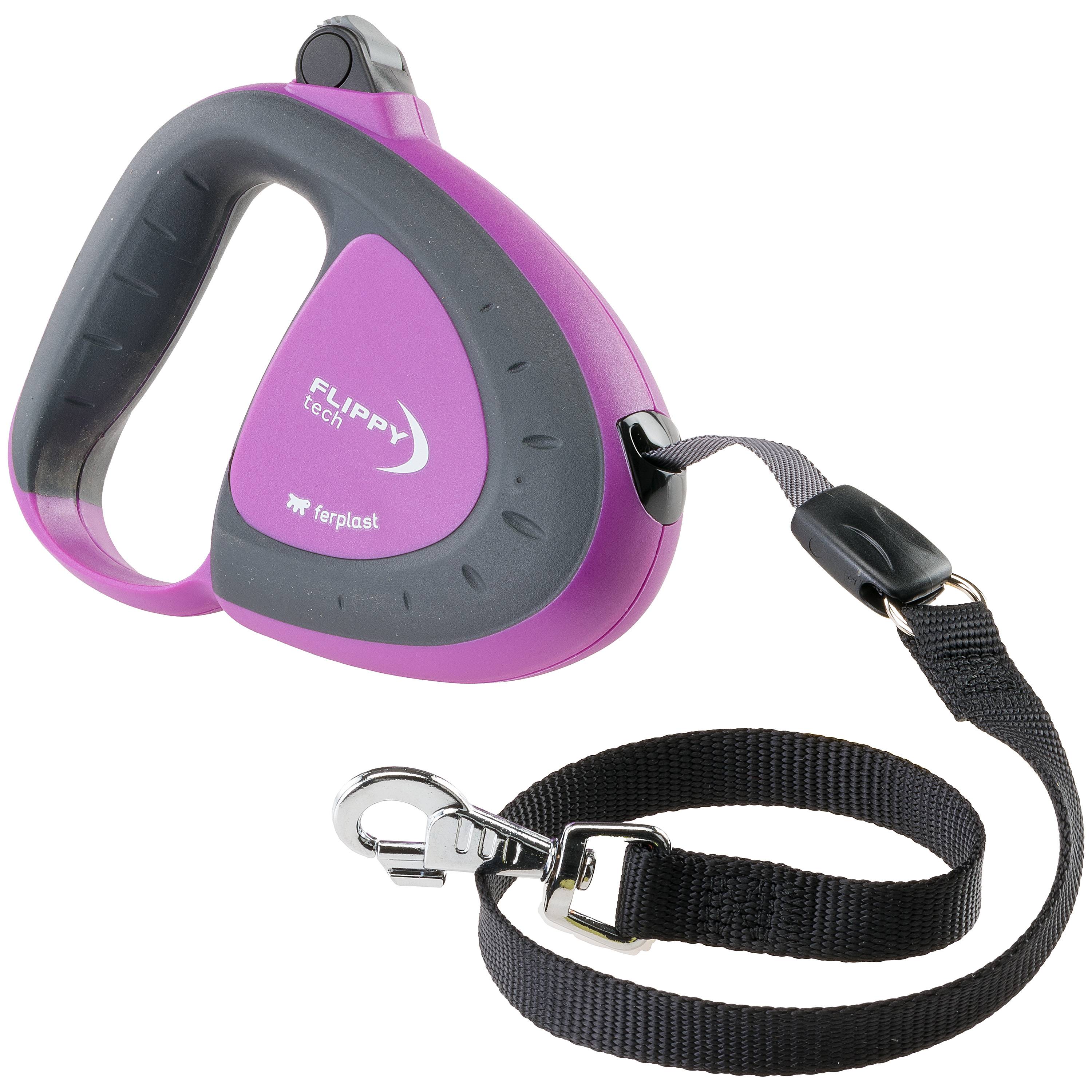Ferplast - Ferplast Laisse Chien Enrouleur FLIPPY TECH, Laisse Chiens de Taille Moyenne jusqu'à 25 Kg. Sangle Extensible max 3 m. Bouton de verrouillage et de - Image 1