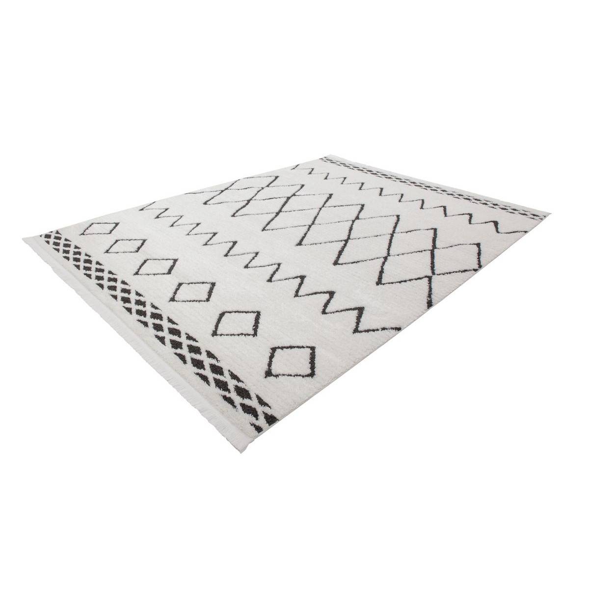 Tapis Ethnique à Franges "Agadir" Noir 200 x 290 cm - Image 4