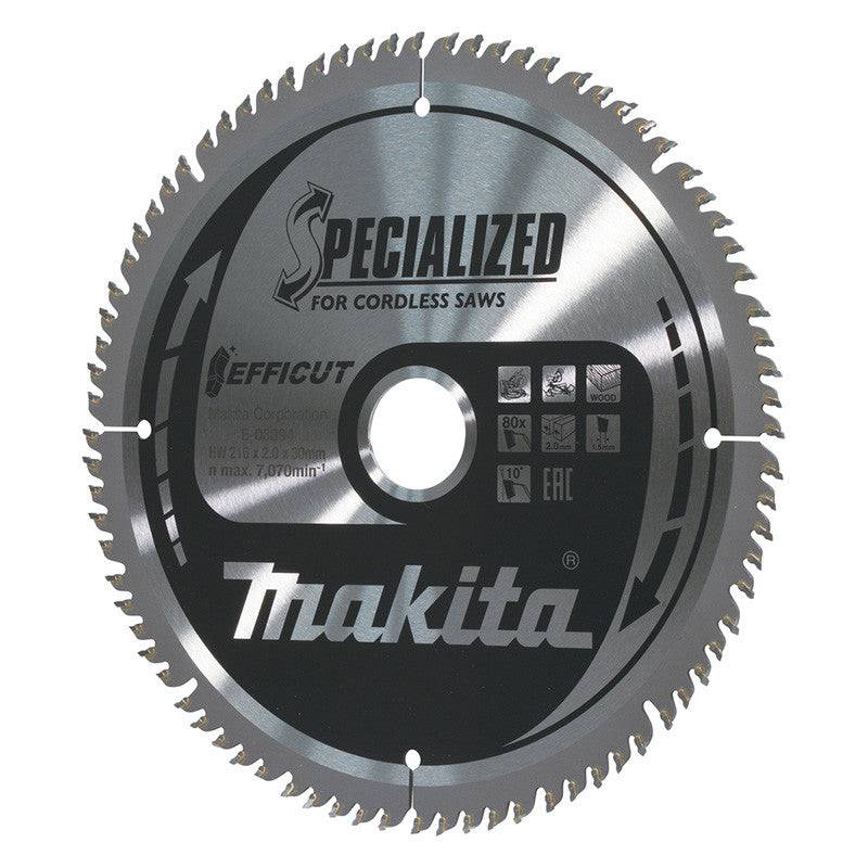 Makita - Lame carbure EFFICUT bois pour scies radiales à batterie MAKITA E-08894 216x30mm, 80 dents Makita - Image 2