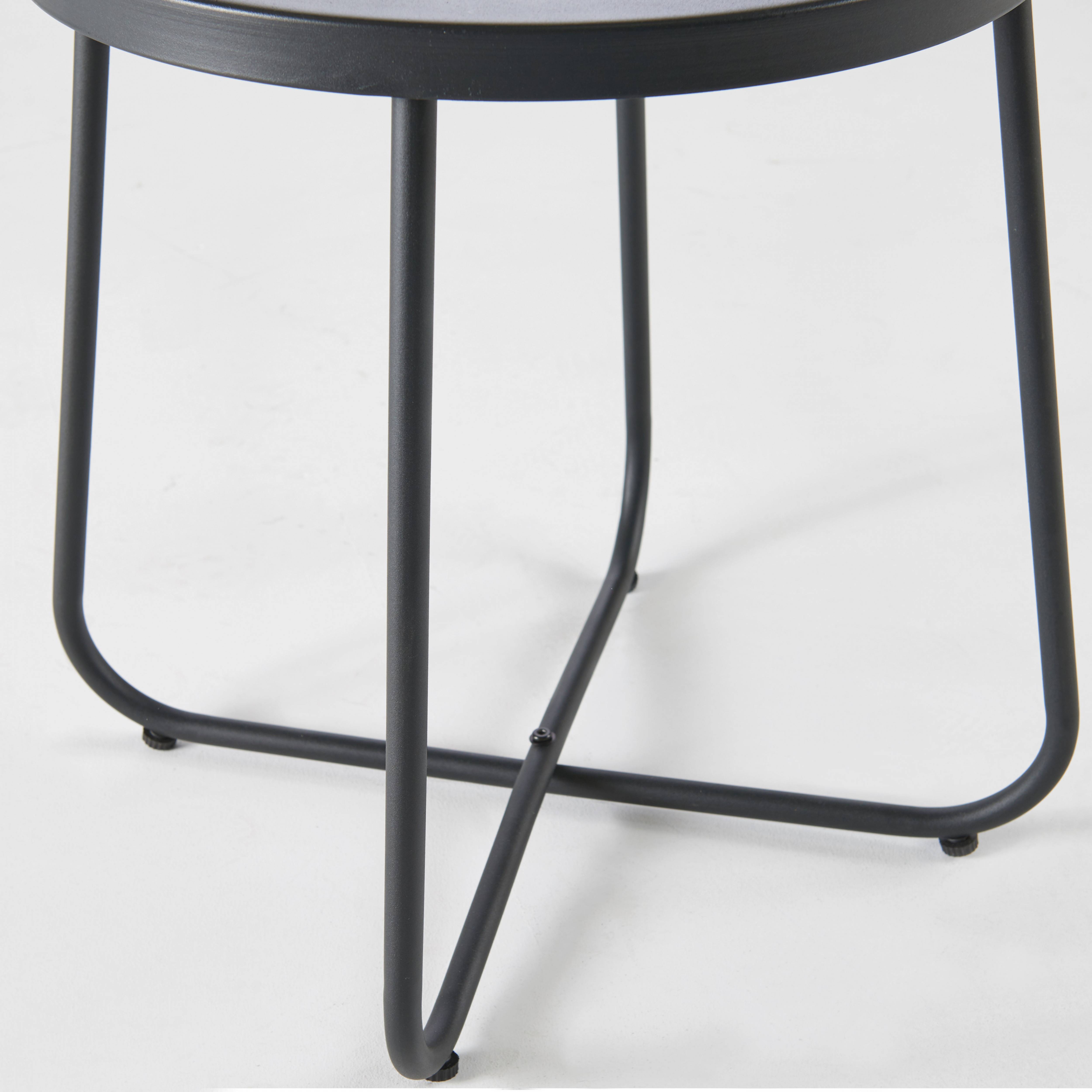 Oviala - Table basse de jardin ronde en acier noir Lagoon - Oviala - Image 4