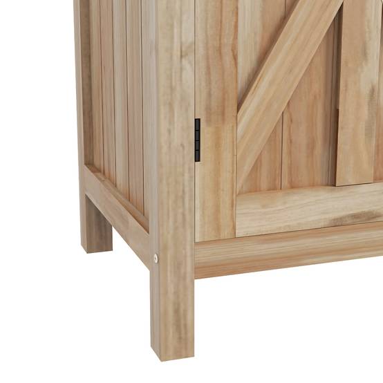 Table de rempotage armoire de rangement avec 2 étagères, plateau galvanisé patins antidérapants en bois sapin - Image 10