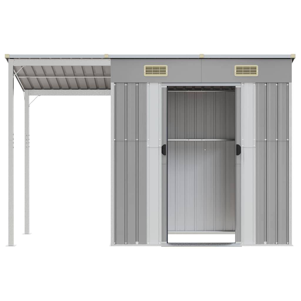 Vidaxl - Abri de jardin avec toit allongé gris clair 277 x 107 x 181 cm en Métal vidaXL 364525 - Image 5