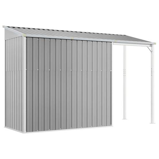 Vidaxl - Abri de jardin avec toit allongé gris clair 277 x 107 x 181 cm en Métal vidaXL 364525 - Image 7